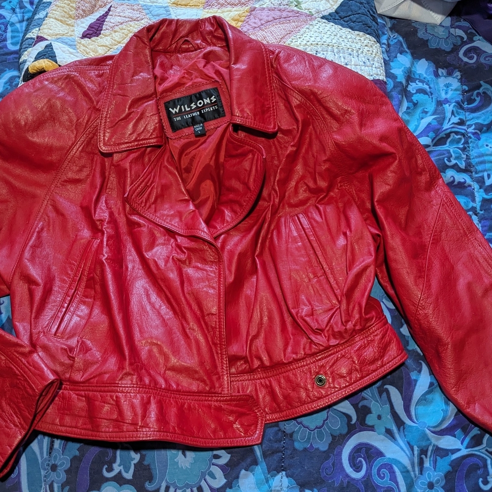 Wilson Women's Bright Red Leather Jacket